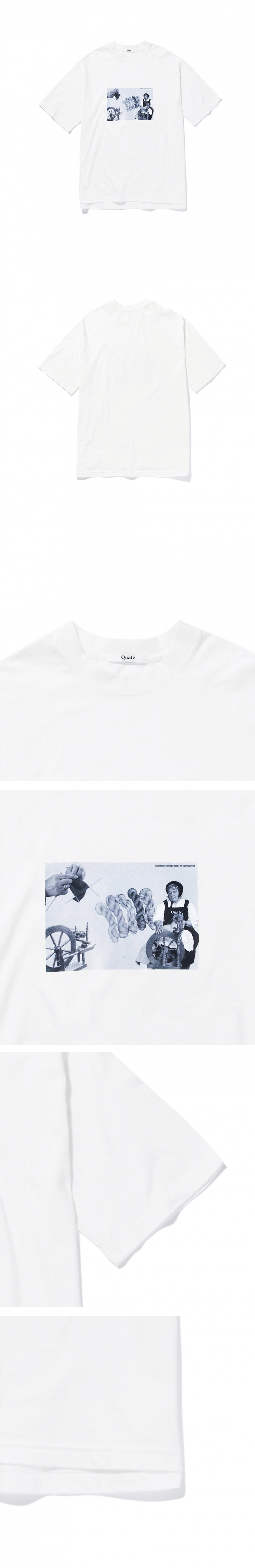 꽈페(QUAFE) 꼴라주 그래픽(베이킹) 티셔츠 / 그레이