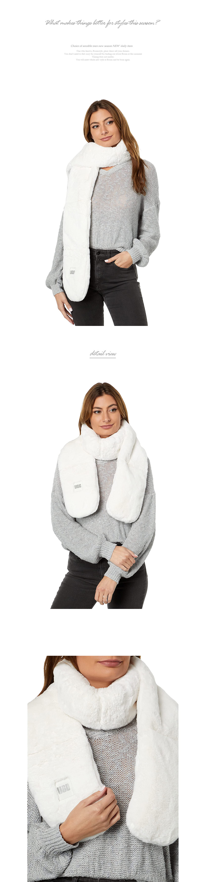 어그 여성 Oblong Faux Fur 목도리 Nimbus_UGG